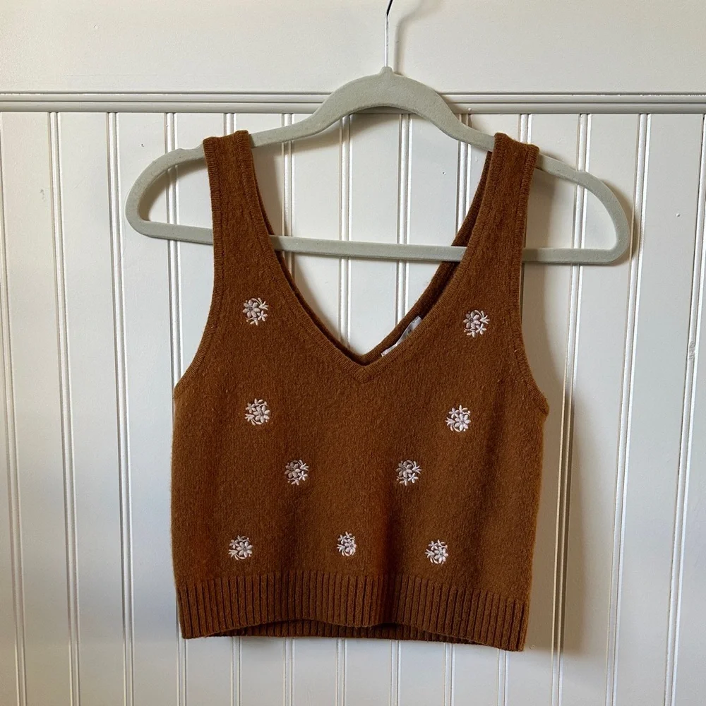 Madewell Brown Cardigan with White Floral Pattern - Picture 3 of 5